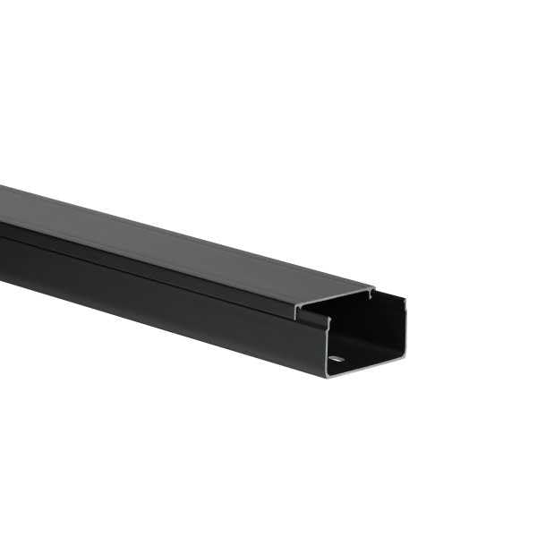 KOMIB - Goulotte électrique 50x30mm 2m, Lot de 5 unités (Noir)