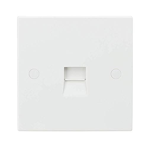 Image of Knightsbridge White Square edge Plastic Telephone Master Socket