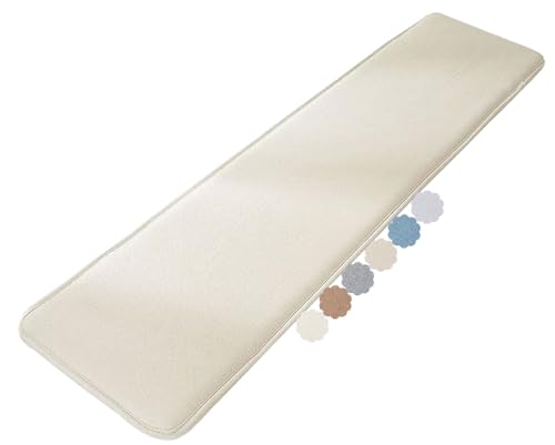 Cuscino per panca da giardino/portico – 120/130/160/180 x 35/40/50 cm – Antiscivolo, resistente per esterni/interni (2-3 posti) – per patio, veranda, altalene o sedute da finestra(Beige,50x120cm)