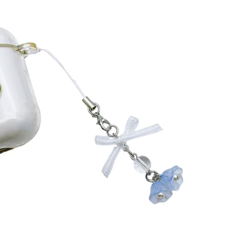 Phone Lanyard Chain AntiLost Keychain Flower Bowknot Charm Y2K Handbag Decor