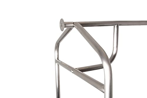 Value Valet Hotel Luggage Cart – for Commercial Use, Condos, Resorts – Stainless Steel Bellman Trolley Cart w/ 6” Air Filled Tires & Gray Carpet, 800 lb Load Capacity4