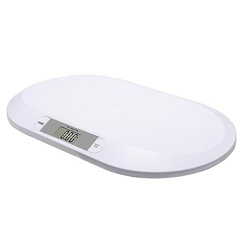 Generic Cyfrowa Waga dla Niemowląt Dokładny Wyświetlacz LCD dla Niemowląt i Małych Dzieci o Ergonomicznej Konstrukcji dla Noworodków, Kotów i Szczeniąt Biały maks. 20 Kg do Użytku Domowego