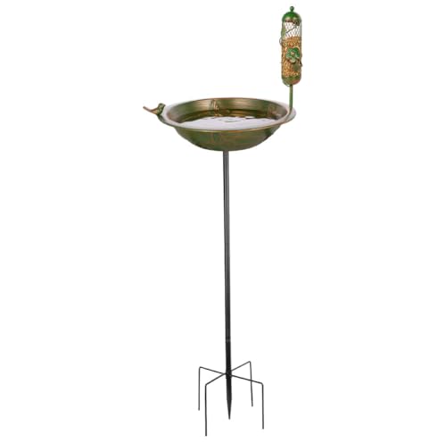 VEWOGARDEN-47-Inch-Standing-Metal-Bird-Bath-Stake-with-Birdfeeder-Outdoor-Garden-Birdbath-for-Outside-Patio-Yard-Lawn-Decor VEWOGARDEN 47 Inch Standing Metal Bird Bath Stake with Birdfeeder Outdoor Garden Birdbath for Outside Patio Yard Lawn Decor