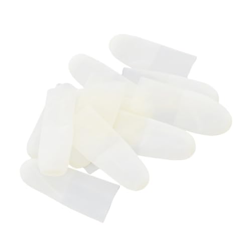 Gogogmee 150pcs Finger Cots Gel Thumb Finger Tubes Scrub Sports Finger Separator Sleeves Clear Anti Static Fingertips Sheer Finger Protector White Emulsion