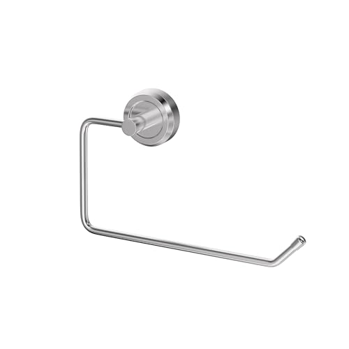 Image of BonKaso Stainless Steel Towel Ring Holder for Bathroom, Half Cut Wall Mount Towel Hanger with Chrome Finish, 14 cm Space Saving Towel Stand for Wash Basin and Kitchen with Screw Plugs, Pack of 1