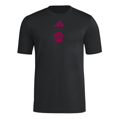 adidas Men's Short Sleeve Pre-Game T-Shirt, Black/St. Louis City Sc, Medium