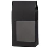 Hammont Gift Boxes - Beautiful, Tall Paper Boxes with Window | Gift Boxes for Parties, Holidays, Weddings, Birthdays etc. | Cupcakes, Cookies, Candies, and More | 8 Pack - Black (6.75