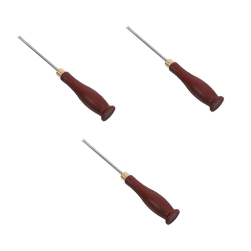 SHINEOFI 3 Piezas Herramientas De Tampón Pelo De Muñeca Para Manualidades Raspador De Gabinete Biseladora De Cuero Agujas Para Hacer Muñecas Suministros Para Hacer Casas De Muñecas Sándalo