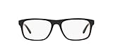 Polo Ralph Lauren Men's PH2211 Rectangular Prescription Eyewear Frames, Shiny Black/Red/Black/Demo Lens, 55 mm