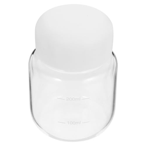 Luxshiny Bouteille En Verre Borosilicate 300 Ml Graduation, Mini Gourde Transparente, Couvercle Blanc, Résistante Aux Chocs, Pour Bureau Et Boissons Santé Quotidienne