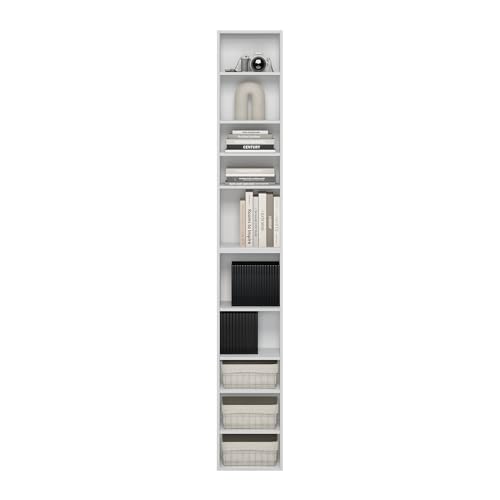 Image of Furinno PASIR Book Shelf, 10-Tier Bookshelf, Bookcase with Open Shelf, 9.2 x 11.8 x 78.7, for Living Room, Bedroom, Home Office, White