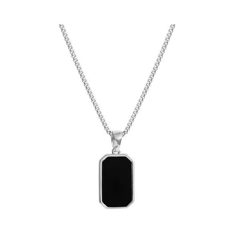 POYAMUSE Black Faux Onyx Necklace Cover