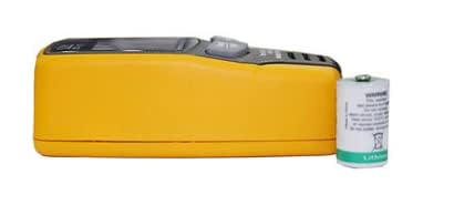 Side view of DT-172 Data Logger with battery