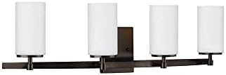 Sea Gull Lighting Generation 4424604-778 Transitional Four Light Wall/Bath from Seagull-Alturas Collection Dark Finish, Brushed Oil Rubbed Bronze