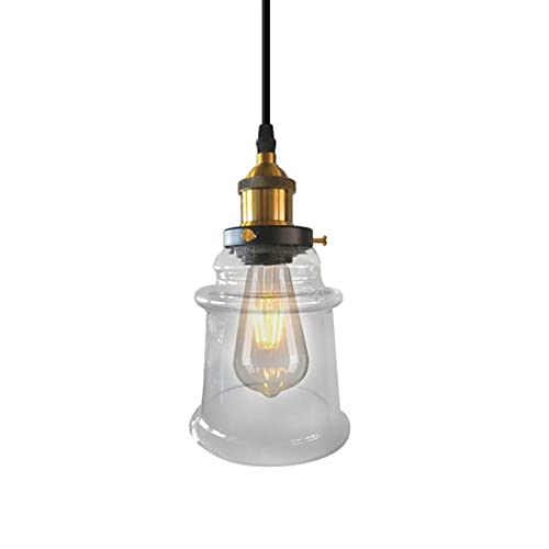 Lustre individuel à tête unique suspendu en verre style industriel loft