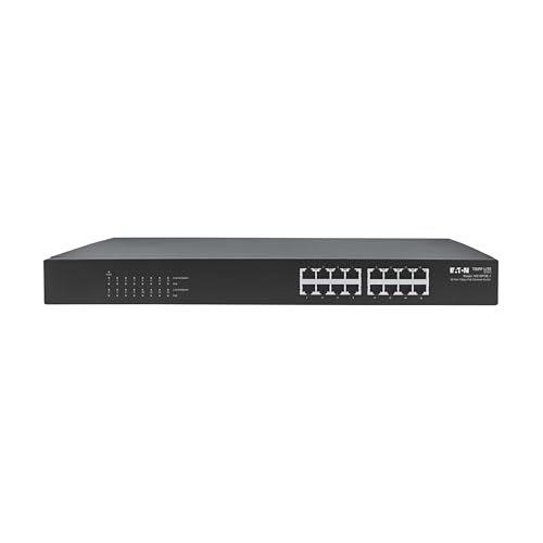 Image of Eaton Tripp Lite series 16 Port PoE Switch, Unmanaged Gigabit Ethernet, 220W (30W PoE+ Per Port), Metal Enclosure, Plug-and-Play, Auto-Negotiable, Desktop or 1U Rack Mount, 3-Year Warranty (NG16POE-1)