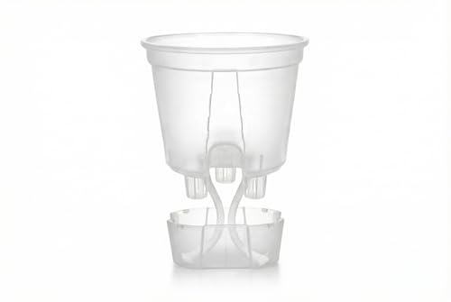NatureHolic Junglepot | Selbstbewässernder Topf inkl. Kapillardocht | Bis 14 Tage Wasserversorgung | Transparent | Für Aroids & Zimmerpflanzen | Mineralisches Substrat