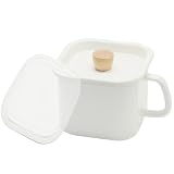 everyU. 味噌ポット ホーローシール蓋付き 琺瑯 味噌 角型 耐熱 持ち手付き 保存容器 みそポット 容器 ストッカー 取っ手 取っ手付き 密閉 ふた付き 梅干し ぬか漬け 漬物 お米