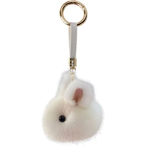 KUMSODE Porte-clés lapin en peluche, porte-clés lapin en peluche, porte-clés de voiture breloque de sac pour les femmes et les filles, cadeau de Pâques