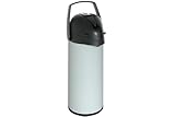 Edelstahl Pump-Thermokanne 1,9 Liter hellgrau Ø 13 x H 36,5 cm Kaffeekanne