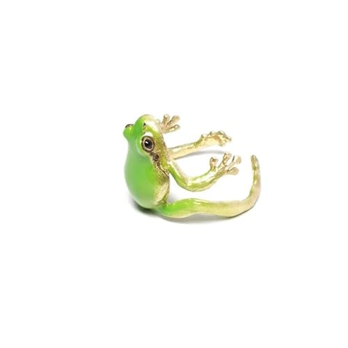 Vintage Punk Animal Jewelry Gift - Delicate Tree Frog Ring, Open Frog Shaped, Adjustable
