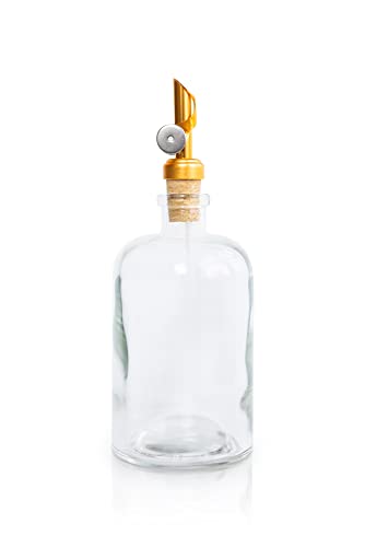 Rail19 Clear Glass Mouthwash Dispenser with Gold Spout