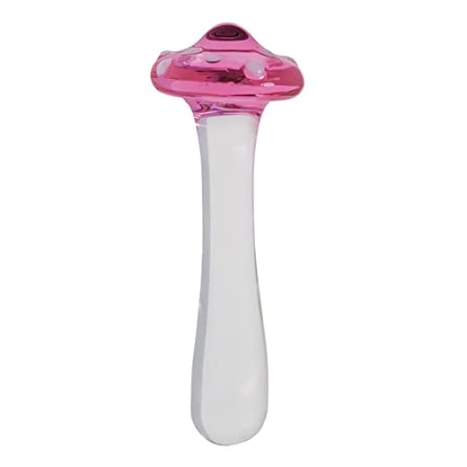 Barra de masaje de setas de cristal rosa, 13,7 cm de largo, 1,7 cm a 4,9 cm de diámetro