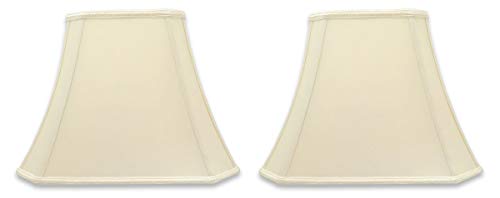Image of Royal Designs, Inc. DSO-68-16EG-2 Rectangle Cut Corner Bell Designer Lamp Shade, (6.25x8) x (11x16) x 12, Eggshell, 2-Pack