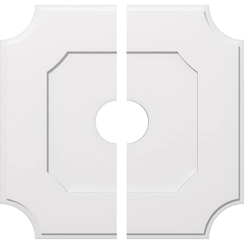 Image of Ekena Millwork CMP38LE2-07000 Locke Architectural Grade PVC Contemporary, Two Piece Urethane Ceiling Medallions 38 inchOD x 7 inchID x 22 3 /4 inchC x 1 inchP