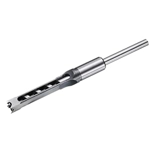 sourcing map Square Hole Drill Bit for Wood 12mm Hollow Chisel Mortiser Auger Spur Cutter Tool, High Carbon Steel for Woodworking Carpentry