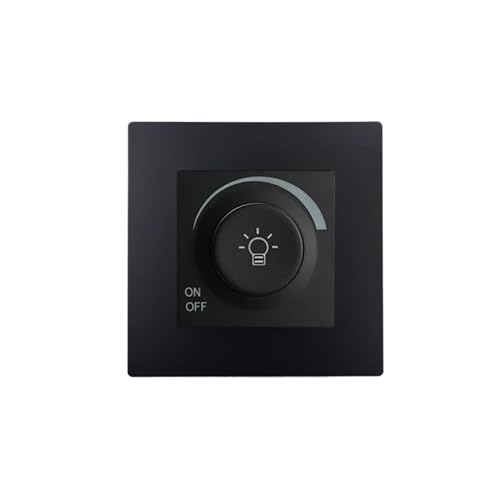 Interrupteur variateur rotatif noir encastrable pour lampe - 4