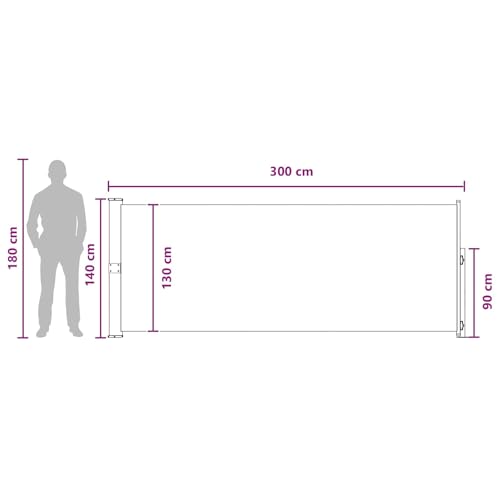 Store latéral rétractable en acier et polyester robuste pour patio - 7