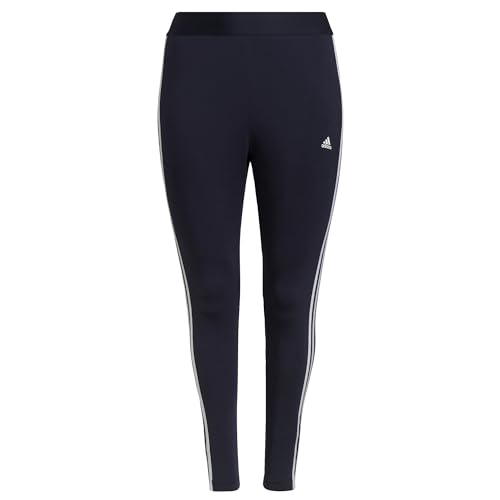 adidas Damen Essentials 3-Stripes Leggings (Plus Size), Legend Ink/White, XL Plus