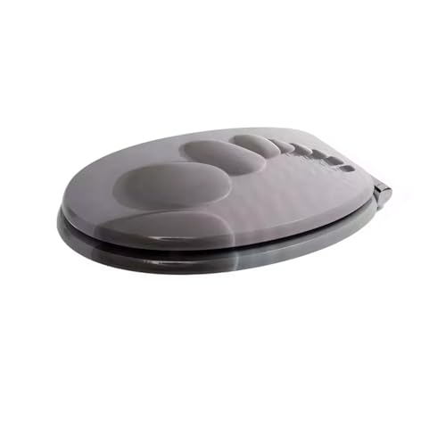 18 MDF Toilet Seat Universal Adjustable Fit Most Toilets Oval Seat┃Bathroom Standard Wooden MDF Toilet Seat | WC SEAT +FITTINGS┃Quick Release Toilet Seat - Pebbles Black Novelty