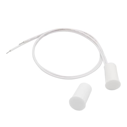 FOCMKEAS 2PCS Recessed Wired Security Window Door Contact Sensor, Normally Closed NC, Door Alarm Magnetic Reed Switch with 2 Wire, ABS White, RC-33 - Thumbnail 5