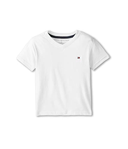 Tommy Hilfiger Boys Short Sleeve Flag Solid V-Neck T-Shirt