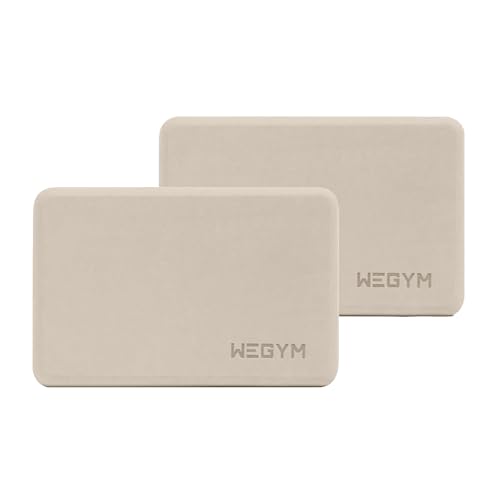 WeGym EVA foam blocks with Anti-Slip, Comfortable Grip, Sturdy Sides for Secure Workouts at Home, for Yoga, and Pilate Training (Eva, Sandstone, Set)