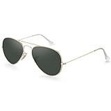 Gtievruo Gafas de Sol Hombre Polarizadas Metal Lentes de Sol para Hombre Mujer Clásico Protección UV