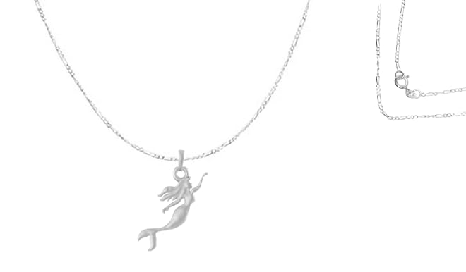 Pendentif en argent sterling porte-bonheur et sa chaîne sirène divine pour homme et femme