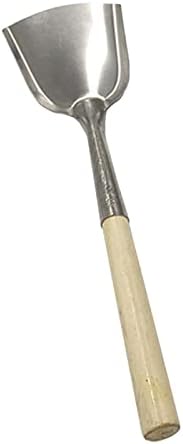 MOFUCA Fireplace Ash Shovel Heat Resistant Stainless Steel Ash Dust Pan with Wood Handle Winter Fireside Fire Accessories,1pc