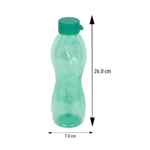 Image of PEARLPET Pheonix BPA-Free Plastic Water Bottle Set |Lightweight, Leak-Proof & Freezer Safe - Pack of 6 (1000ml Each), Green