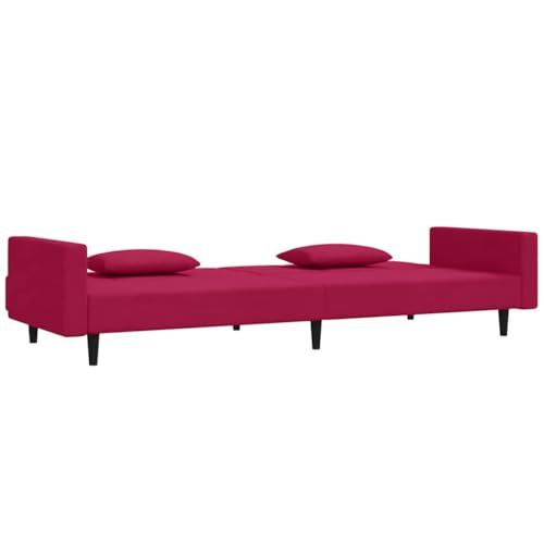 Sofá cama de 2 plazas con función de sueño de 220 cm ajustable con 2 almohadas 5