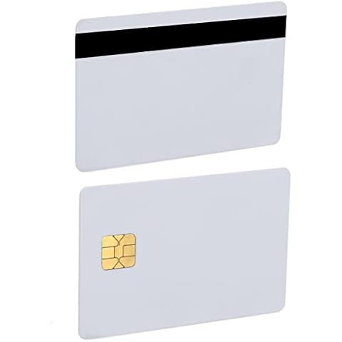 smartelf 5 Pack J2A040 Java JCOP Chip Cards, Smart Card with 2 Track 8.4mm Black HICO Magnetic Stripe Cover