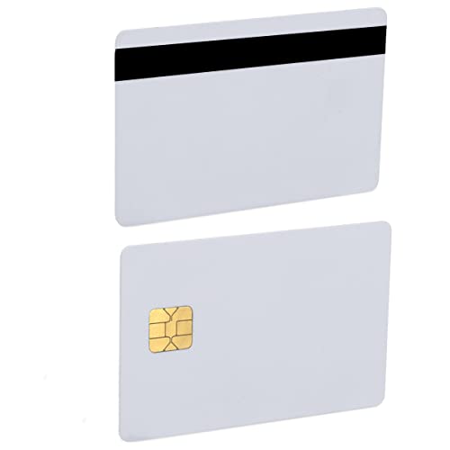 smartelf J2a040 - Schede chip compatibili per uso domestico, Smart Java Card con 2 binari da 8,4 mm, banda magnetica HICO nera (confezione da 5)