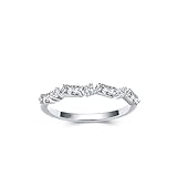 Whoiy Anillo de oro para mujer, anillo de boda de oro real con diamante cultivado en laboratorio, alianzas de boda de oro blanco, media eternidad, para mujeres, 18, Metal precioso Piedra preciosa