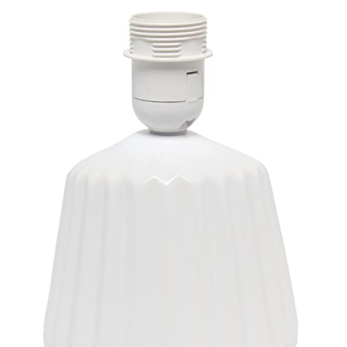 Simple Designs Lt1120-Off Petite Mini Pleated English Ceramic Base Table Lamp, Off White #TOP6