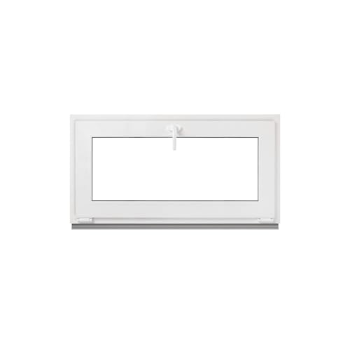 Framex Finestra per cantina, bianca, 90 x 40 cm, 2 scomparti, 32 mm (4/24/4), finestra in plastica, larghezza x altezza (900 x 400 mm), funzione finestra inclinata
