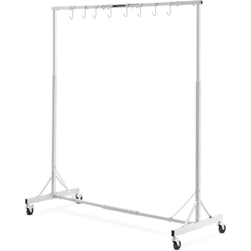 VEVOR Painting Rack, 5 ft-7 ft Adjustable Height, 66 lbs Capacity Automotive Paint Stand, 8 Hooks Drying Rack With 4 Swiveling Wheels, Auto Body Stand for Repair Shops & Garage