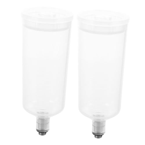 Veemoon 2Pcs Airbrush Paint Cups Detachable Plastic Paint Mug for Easy Cleaning Interchangeable Airbrush Pigment Container Lightweight Design for Versatile Spraying Tasks