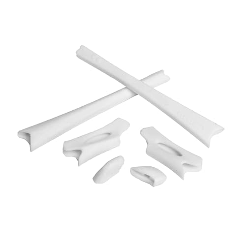 Walleva White Earsocks and Nose Pads for Oakley Flak Jacket/Flak Jacket XLJ Sunglasses